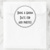 Maßgeschneiderte Weinflasche Hochzeitsmarken Runder Aufkleber (Tasche)