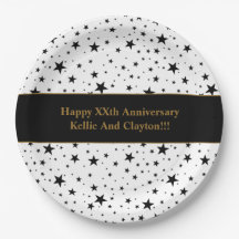 Maßgeschneiderte Weiß-/Schwarz-Sterne mit Nachrich