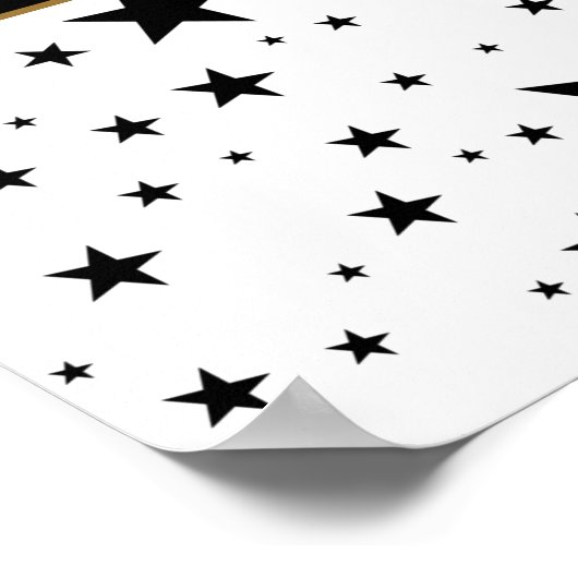 Maßgeschneiderte Weiß-/Schwarz-Sterne mit Nachrich Poster (Ecke)