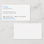 Maßgeschneiderte weiße Basiskarten Visitenkarte (Vorne/Hinten)