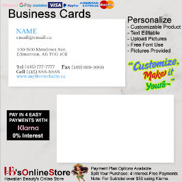 Maßgeschneiderte weiße Basiskarten Visitenkarte