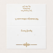 Maßgeschneiderte weiße "Gold"-Stuhlkarton mit Ohre Visitenkarten (Außenseite Aufgefaltet)