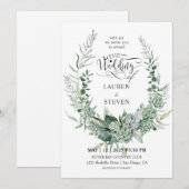 Maßgeschneiderte, weiße grüne Verzweigungen von Bl Einladung (Vorne/Hinten)