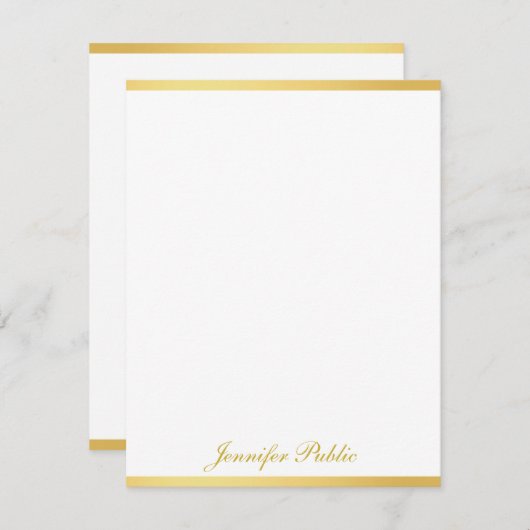 Maßgeschneiderte, weiße Hand-Script-Vorlage für Go Mitteilungskarte (Vorne/Hinten)