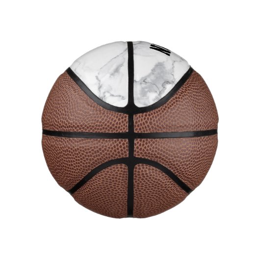 Maßgeschneiderte weiße Marmortextur Mini Basketball (Rechts)