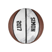 Maßgeschneiderte weiße Marmortextur Mini Basketball (Vertikal)