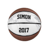 Maßgeschneiderte weiße Marmortextur Mini Basketball (Vorderseite)