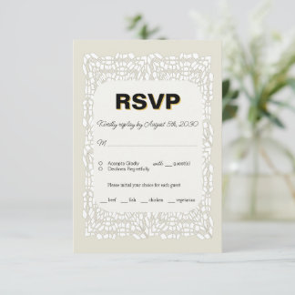 Maßgeschneiderte, weiße RSVP-Karte für Hochzeiten RSVP Karte