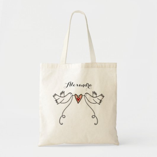 Maßgeschneiderte Weiße Tauben Hochzeit Brautparty Tragetasche (Vorne)