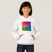Maßgeschneiderte, weiße Template Kindermädchen Hoodie (Vorne ganz)