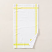 Maßgeschneiderte, weiße und gelbe Streifen-Initial Badhandtuch Set (Handtuch)