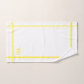 Maßgeschneiderte, weiße und gelbe Streifen-Initial Badhandtuch Set (Handtuch)