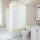 Maßgeschneiderte, weiße und gelbe Streifen-Initial Duschvorhang (Beispiel)