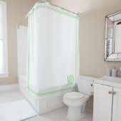 Maßgeschneiderte, weiße und grüne Streifen-Initial Duschvorhang (Beispiel)