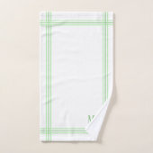 Maßgeschneiderte, weiße und hellgrüne Streifen-Ini Badhandtuch Set (Handtuch)