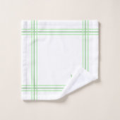 Maßgeschneiderte, weiße und hellgrüne Streifen-Ini Badhandtuch Set (Waschlappen)