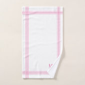 Maßgeschneiderte, weiße und rosa Streifen-Initiale Badhandtuch Set (Handtuch)