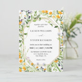 Maßgeschneiderte Weißwiese-Blume Goldene Rahmen Ho Einladung (Stehend Vorderseite)