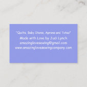 Maßgeschneiderte whimsical Floral Nähmaschine Visitenkarte (Rückseite)