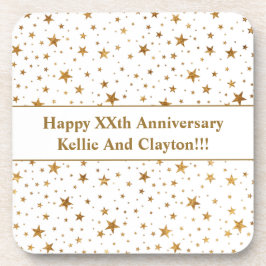 Maßgeschneiderte White/Gold Stars mit Jubiläum der Getränkeuntersetzer