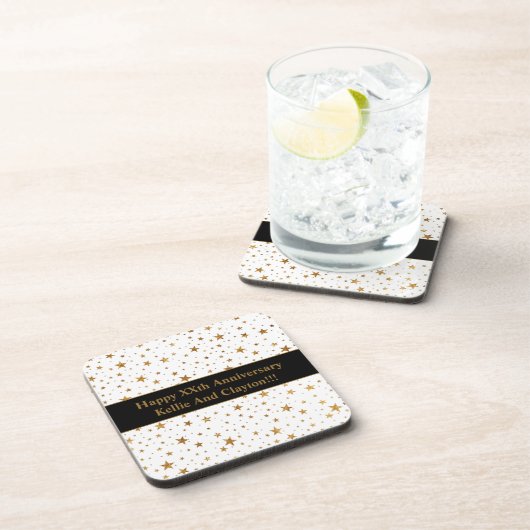 Maßgeschneiderte White/Gold Stars mit Jubiläum der Getränkeuntersetzer (Rechte Seite)