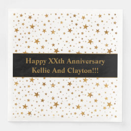 Maßgeschneiderte White/Gold Stars mit Jubiläum der Serviette