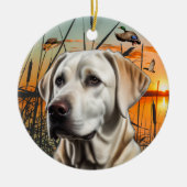 Maßgeschneiderte White Labrador Ornament (Vorne)