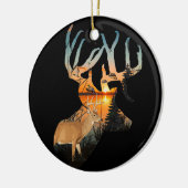 Maßgeschneiderte Whitetail-Hirsch-Ornament Keramik Ornament (Links)