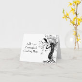 Maßgeschneiderte Wicca Witchy Monochrome Grußkarte Karte (Gelbe Blume)