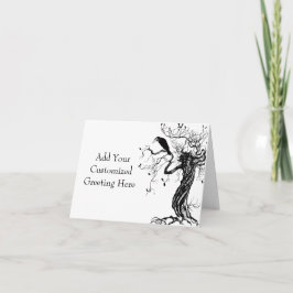 Maßgeschneiderte Wicca Witchy Monochrome Grußkarte Karte