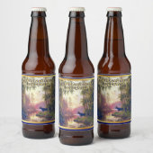 Maßgeschneiderte Wild Forest Moose Zuhause im Deta Bierflaschenetikett (Flaschen)