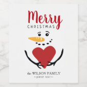 Maßgeschneiderte Wine Snowman Labels Weinetikett (Einzelnes Label)