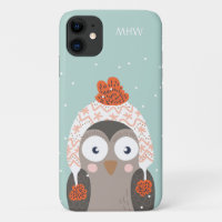 Maßgeschneiderte Winter Owl Telefongehäuse