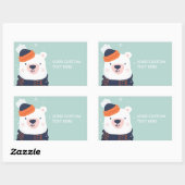 Maßgeschneiderte Winterbärenaufkleber Rechteckiger Aufkleber (Blatt)