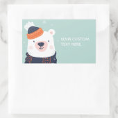 Maßgeschneiderte Winterbärenaufkleber Rechteckiger Aufkleber (Tasche)