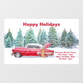 Maßgeschneiderte Winterzeit Business-Zeichen, Vint Fensteraufkleber