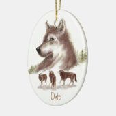 Maßgeschneiderte Wölfe und Wolfspackungen Keramikornament (Links)