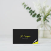 Maßgeschneiderte Yellow Monogram Business Cards Visitenkarte (Stehend Vorderseite)