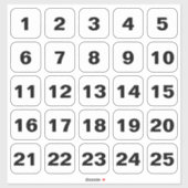 Maßgeschneiderte Zahlenklammern Aufkleber (Blatt)