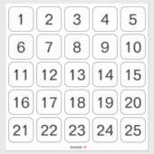 Maßgeschneiderte Zahlenklammern Aufkleber (Blatt)