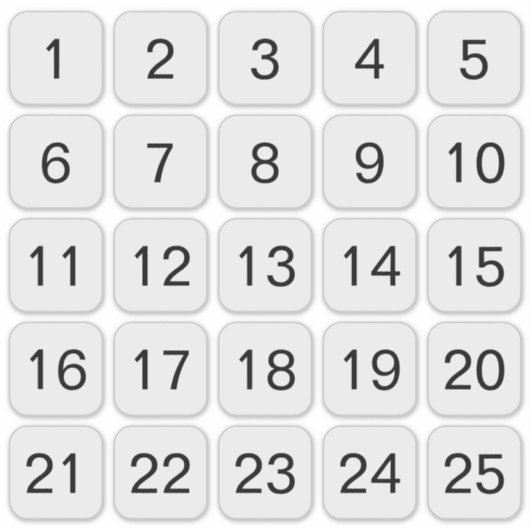 Maßgeschneiderte Zahlenklammern Aufkleber (Vorderseite)