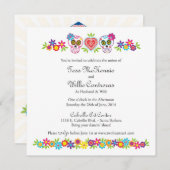 Maßgeschneiderte Zuckerkulle und Blume - Orange Bk Einladung (Vorne/Hinten)