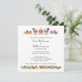 Maßgeschneiderte Zuckerkulle und Blume - Orange Bk Einladung (Stehend Vorderseite)
