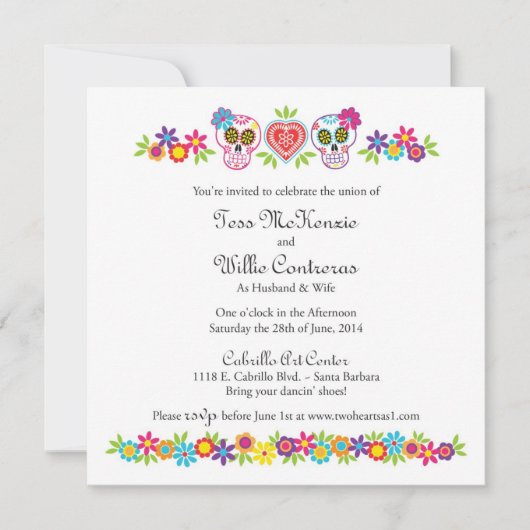 Maßgeschneiderte Zuckerkulle und Blume - Orange Bk Einladung (Vorderseite)