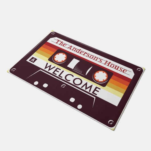 Maßgeschneiderte Zuhause für die Funny Retro Casse Fußmatte (Schrägansicht)