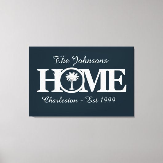 Maßgeschneiderte ZUHAUSE South Carolina Leinwanddruck (Vorderseite)