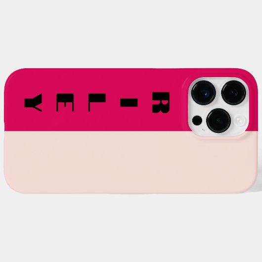 Maßgeschneiderte Zwei-Farbblock-Rose Himbeere Groß Case-Mate iPhone Hülle (Rückseite (Horizontal))