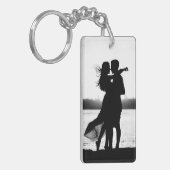 Maßgeschneiderte zwei Fotos machen es schwarz und  Schlüsselanhänger (Vorderseite links)