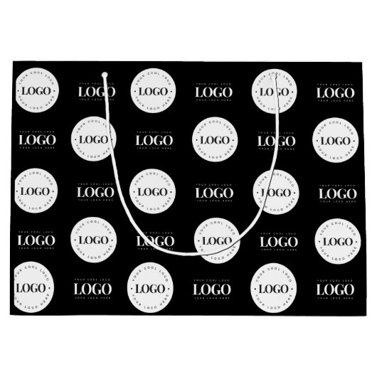 Maßgeschneiderte Zwei-Logos-Schritte und Wiederhol Große Geschenktüte (Vorderseite)