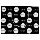 Maßgeschneiderte Zwei-Logos-Schritte und Wiederhol Große Geschenktüte (Rückseite)